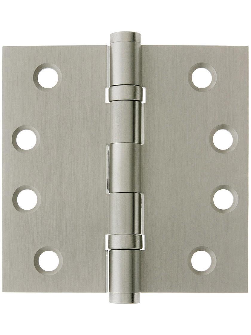 4-Inch Solid Brass Ball Bearing Door Hinge With Button Tips